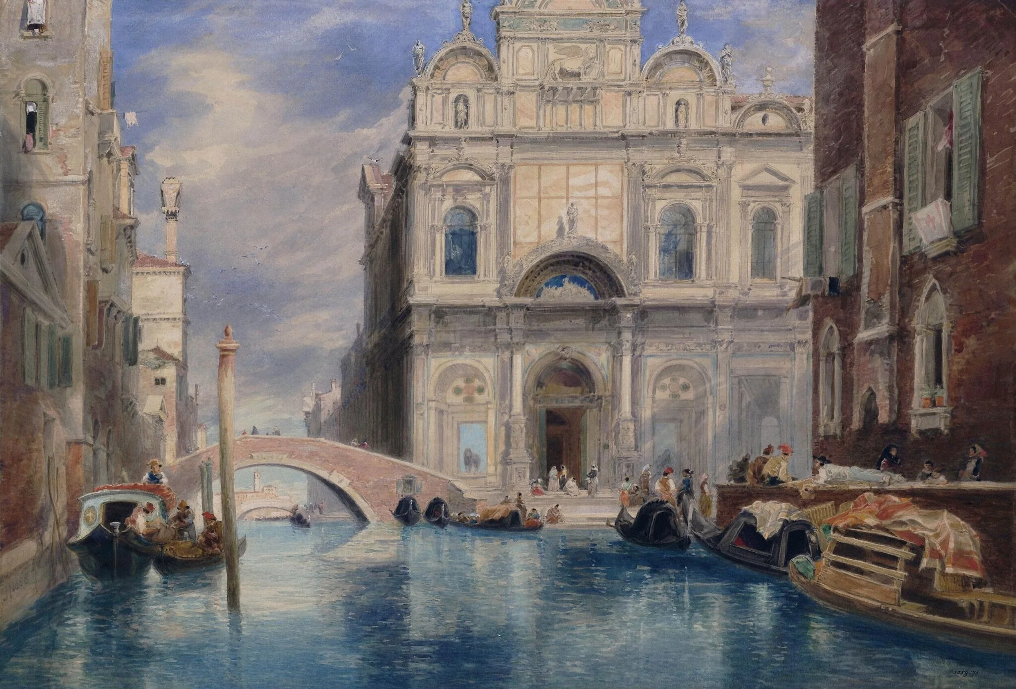 Ospedale Civile, Venice, by James Holland, watercolor, 1858