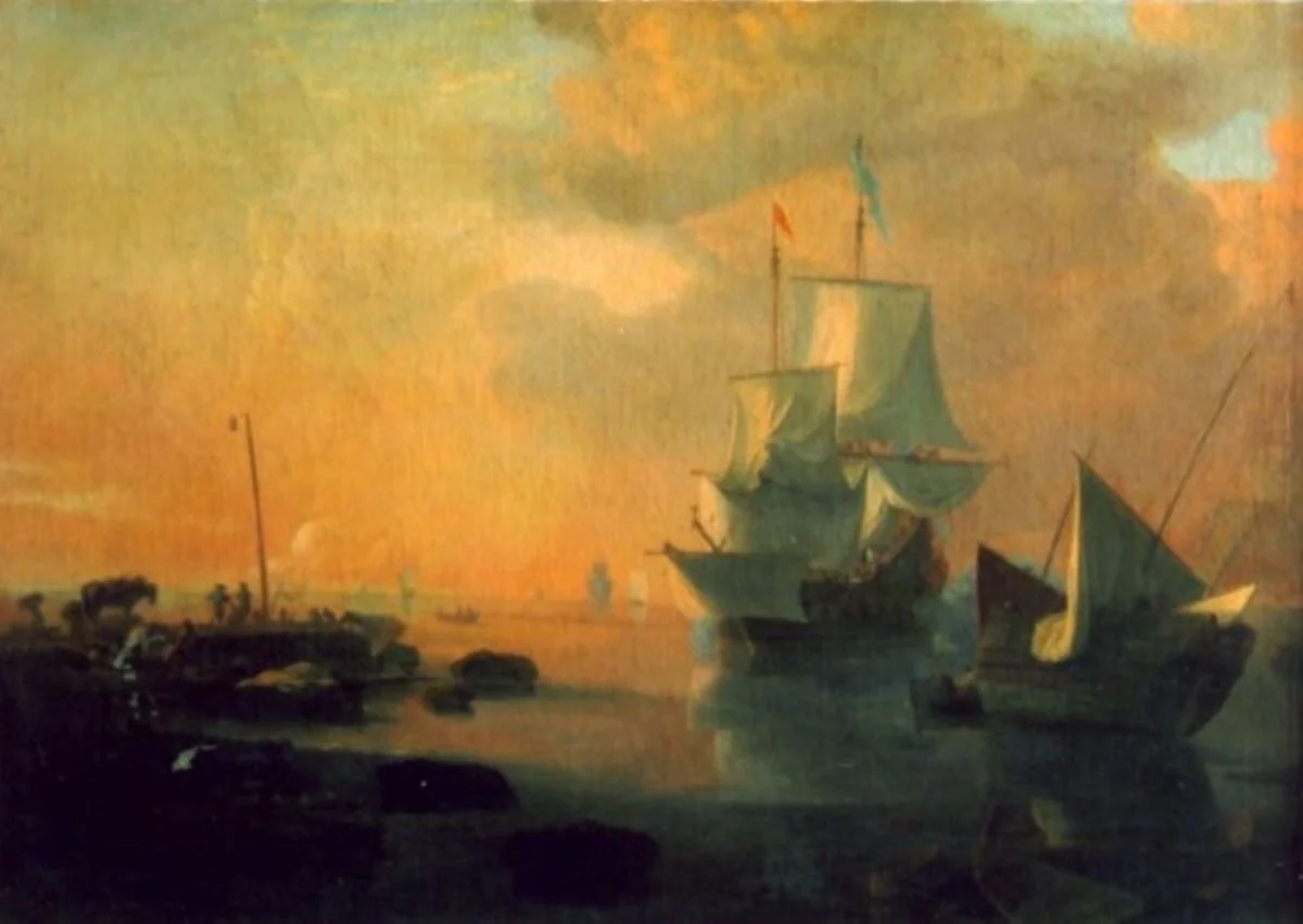 Port maritim la răsăritul soarelui