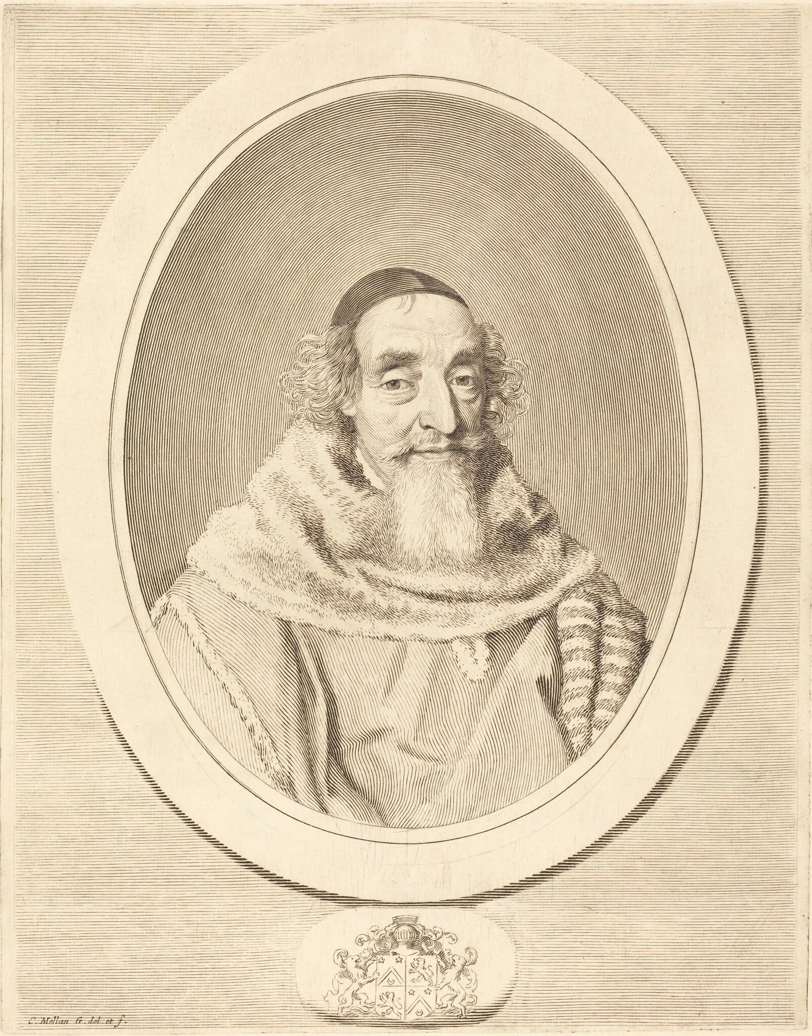 Mathieu Mole, by Claude Mellan, ink, 1656