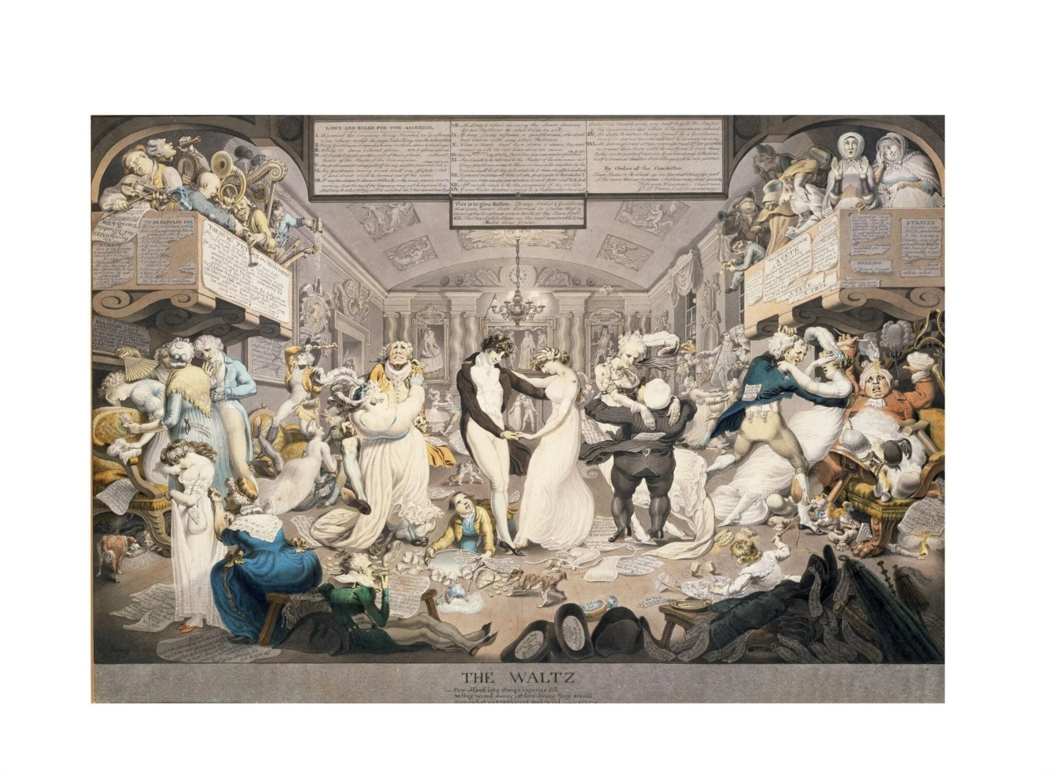 The Waltz, by Burney, watercolor, 1750
