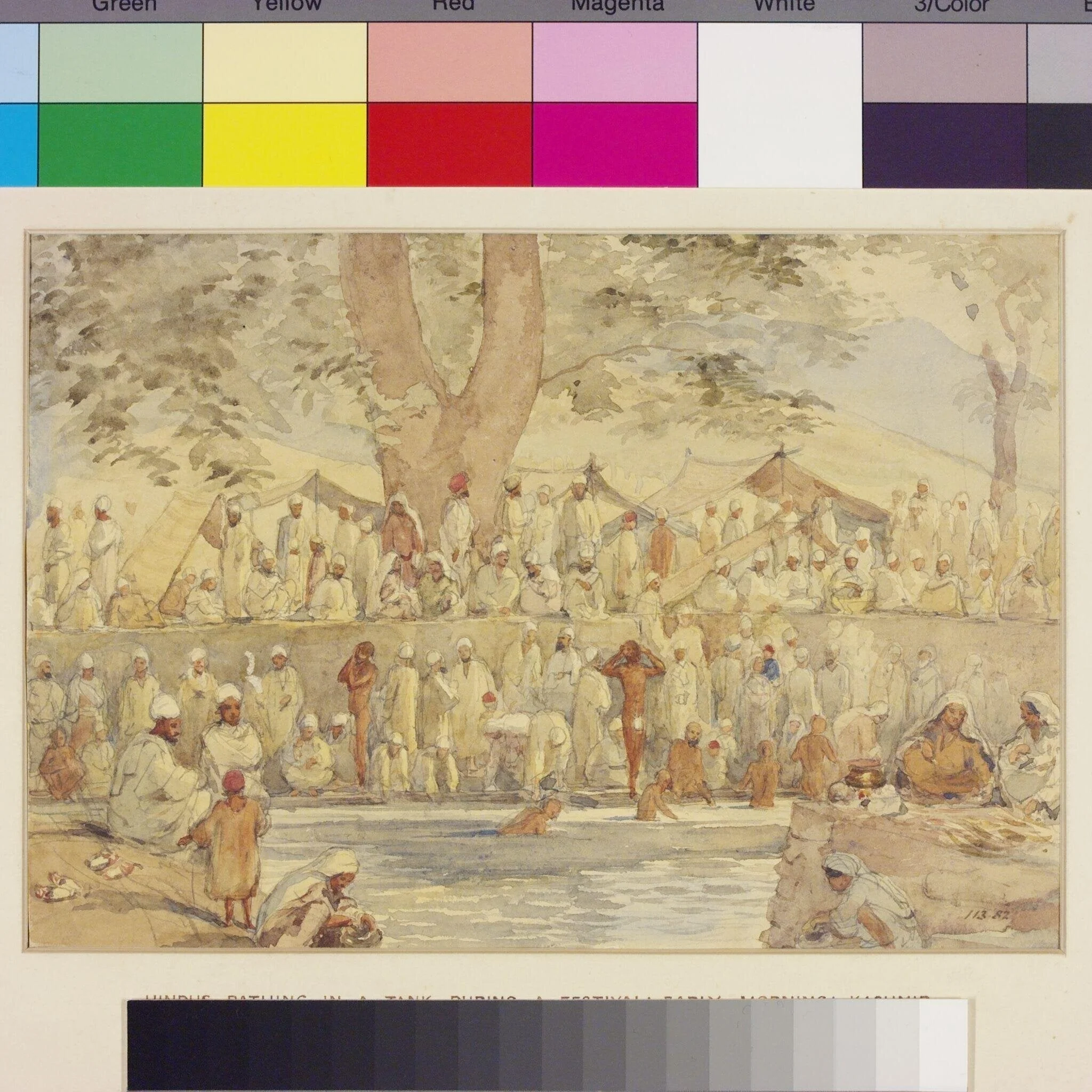 Hindus bathing in the early morning during a festival in Kashmir