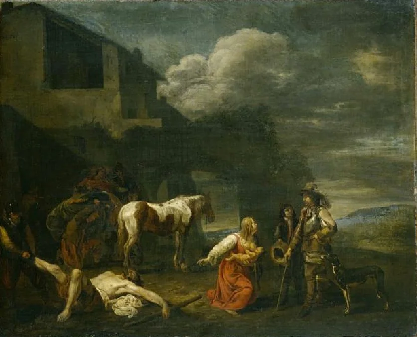 Pillaging after the battle, by Michelangelo Cerquozzi, oil, 1650