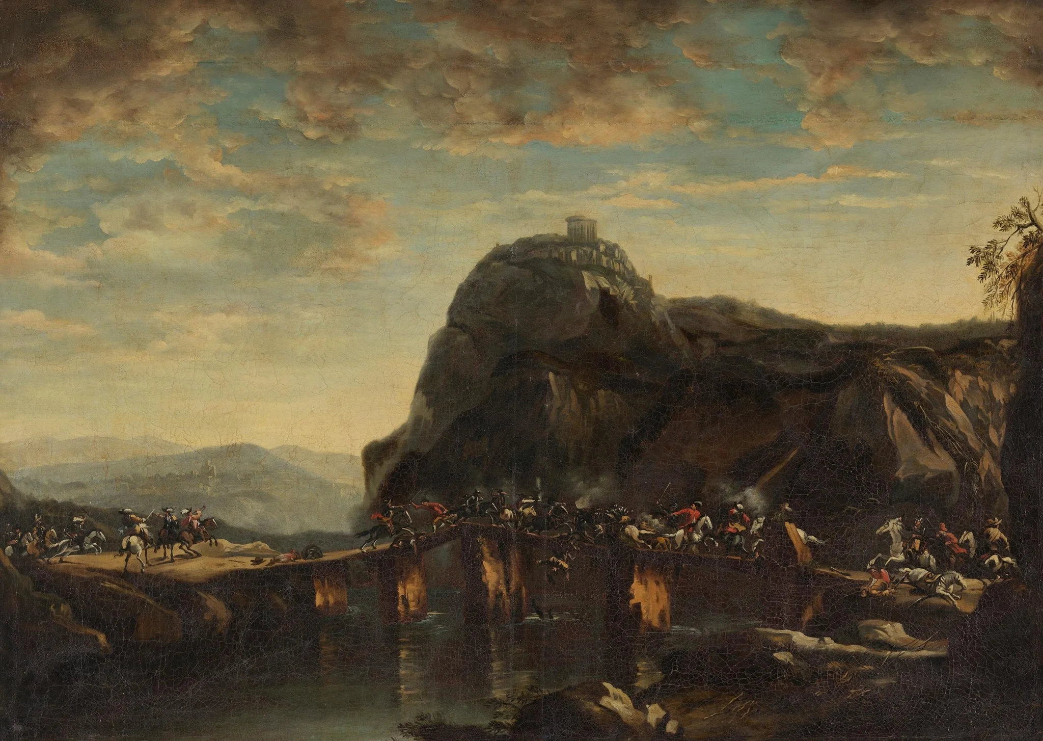 Cavalry engagement on a bridge, by Jacques Courtois, unspecified, 1648