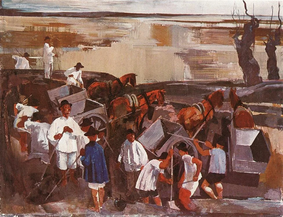 Navvies, by Vilmos Aba-Novák, oil, 1927