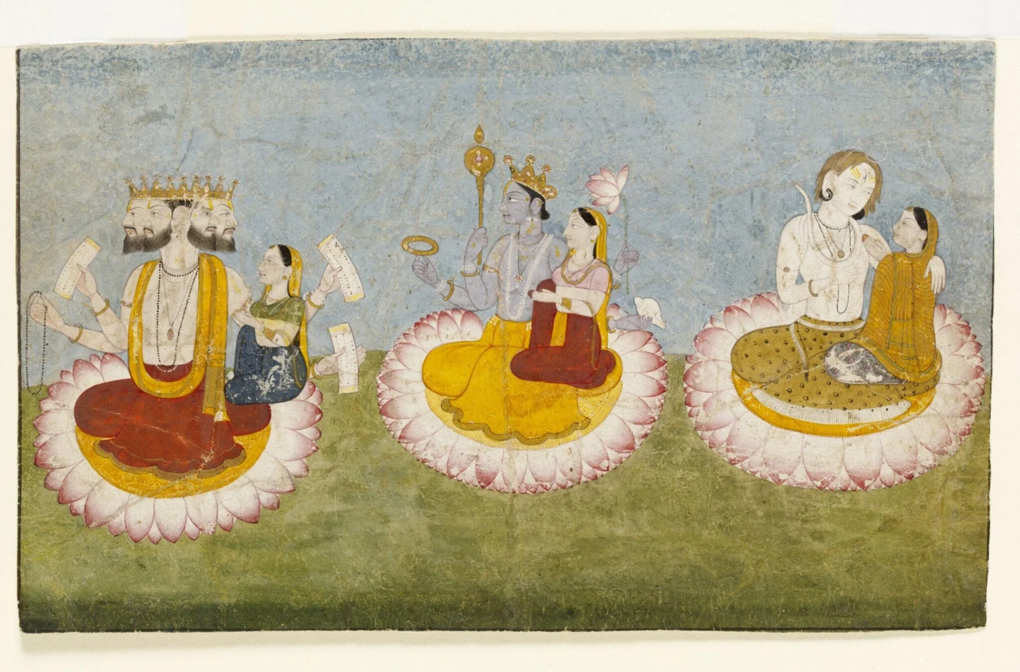 Brahma, Vishnu and Shiva, by Unknown, paint, 1770