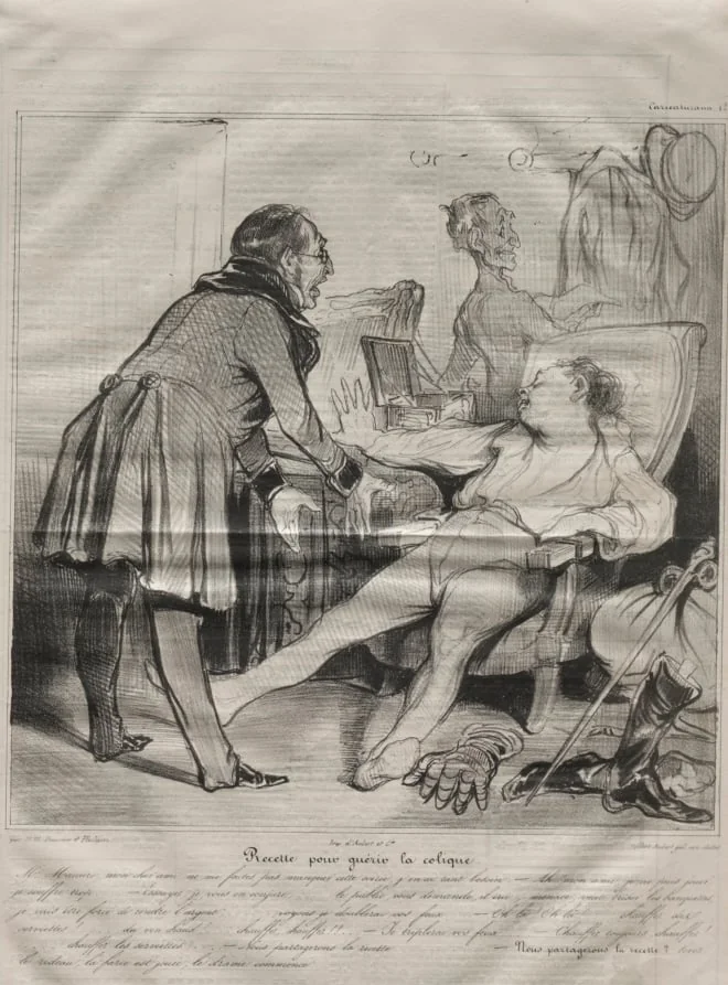 Recipe to Cure Colic, by Honoré Daumier, 1838
