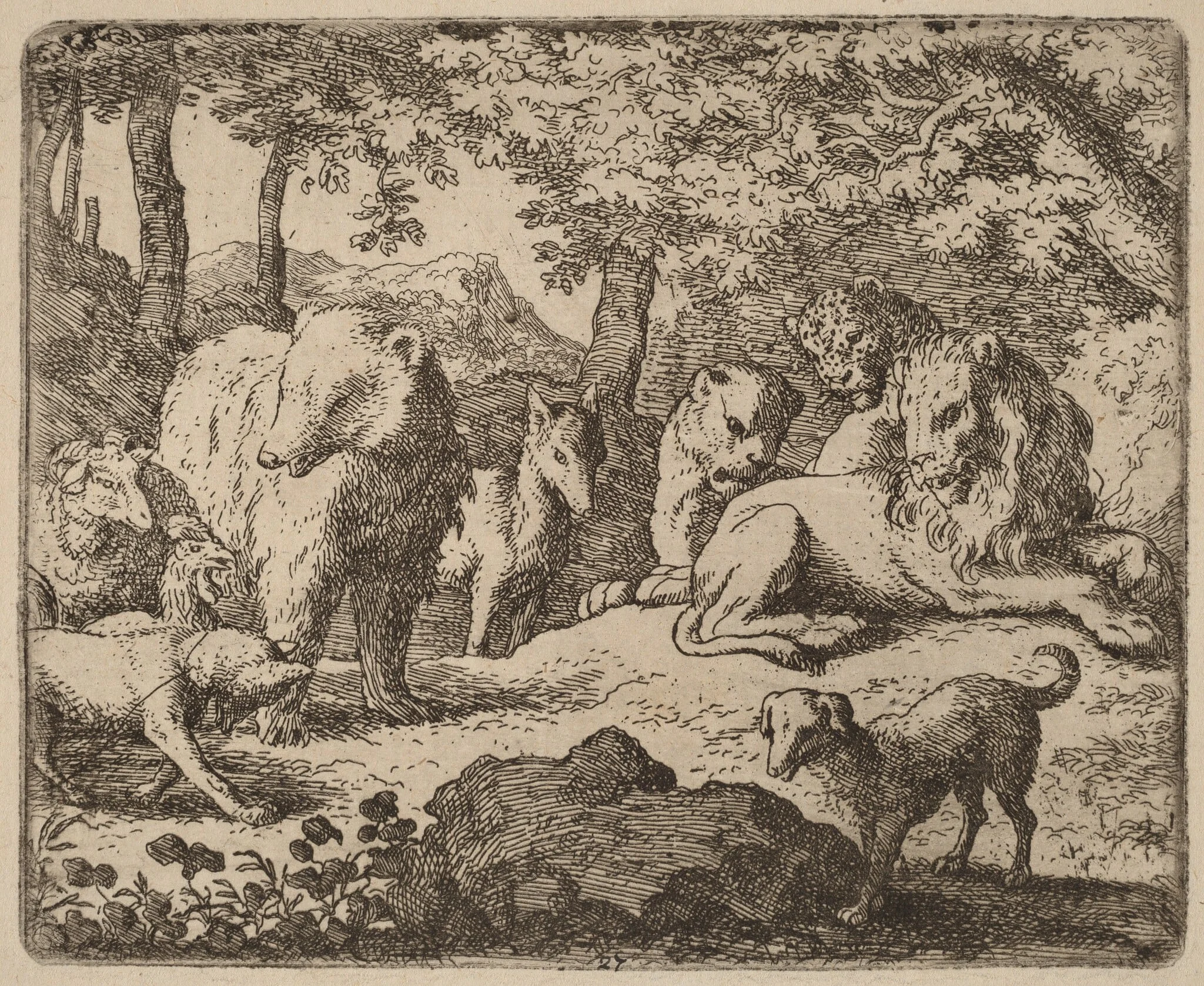 Reynard is Released to Tell His Story, by Allart van Everdingen, ink, 1650