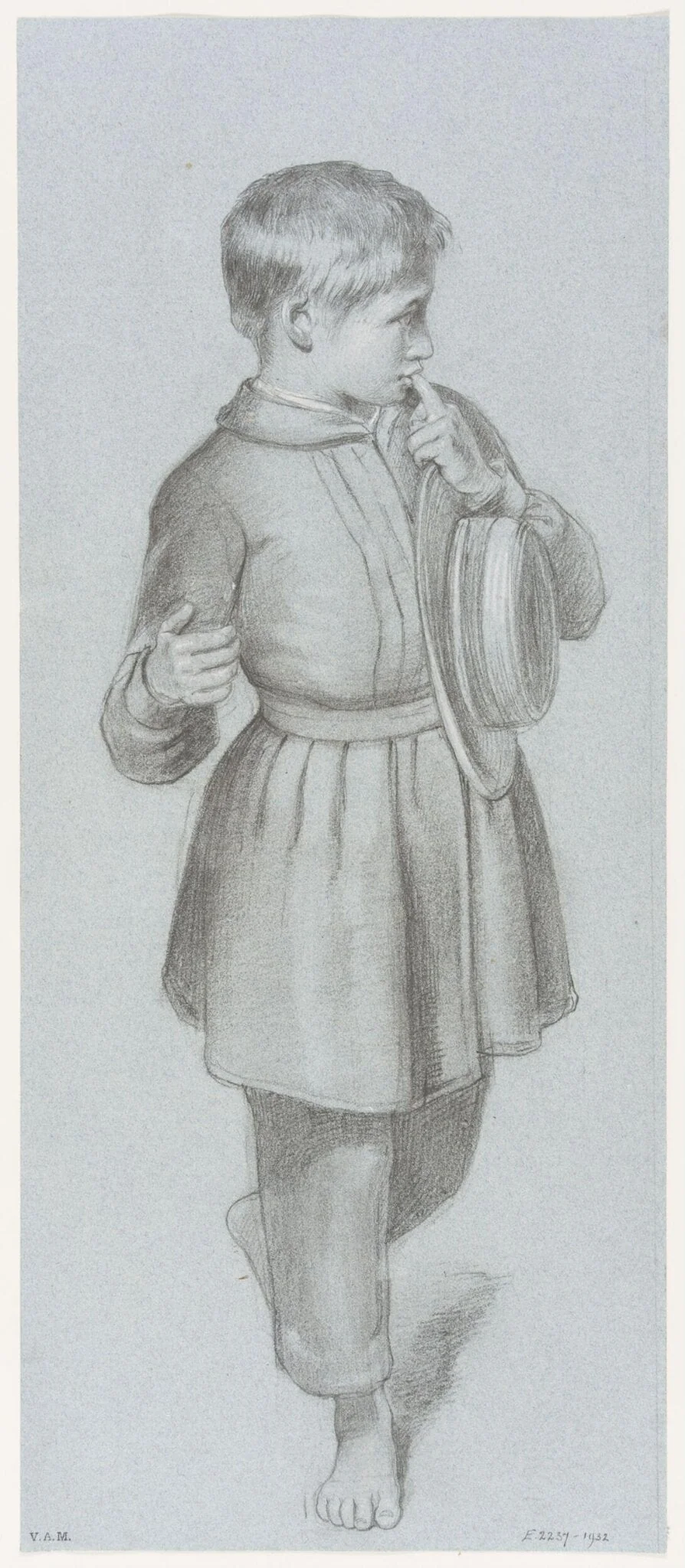 Study of the boy with his finger in his mouth for <i>Sunday Morning: Walk from Church</i>