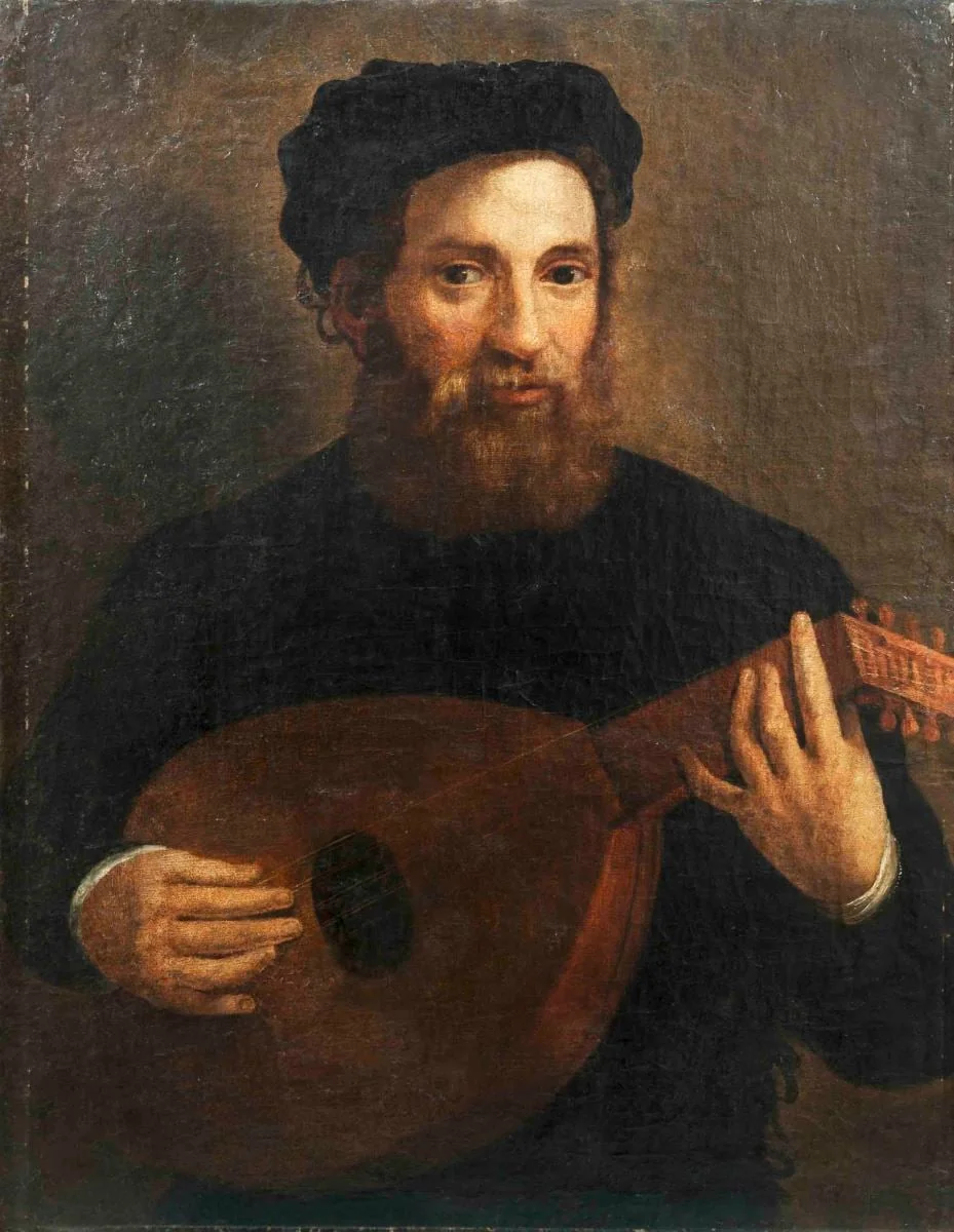 Bărbat cu lăută, by Hugo Kołłątaj, unspecified