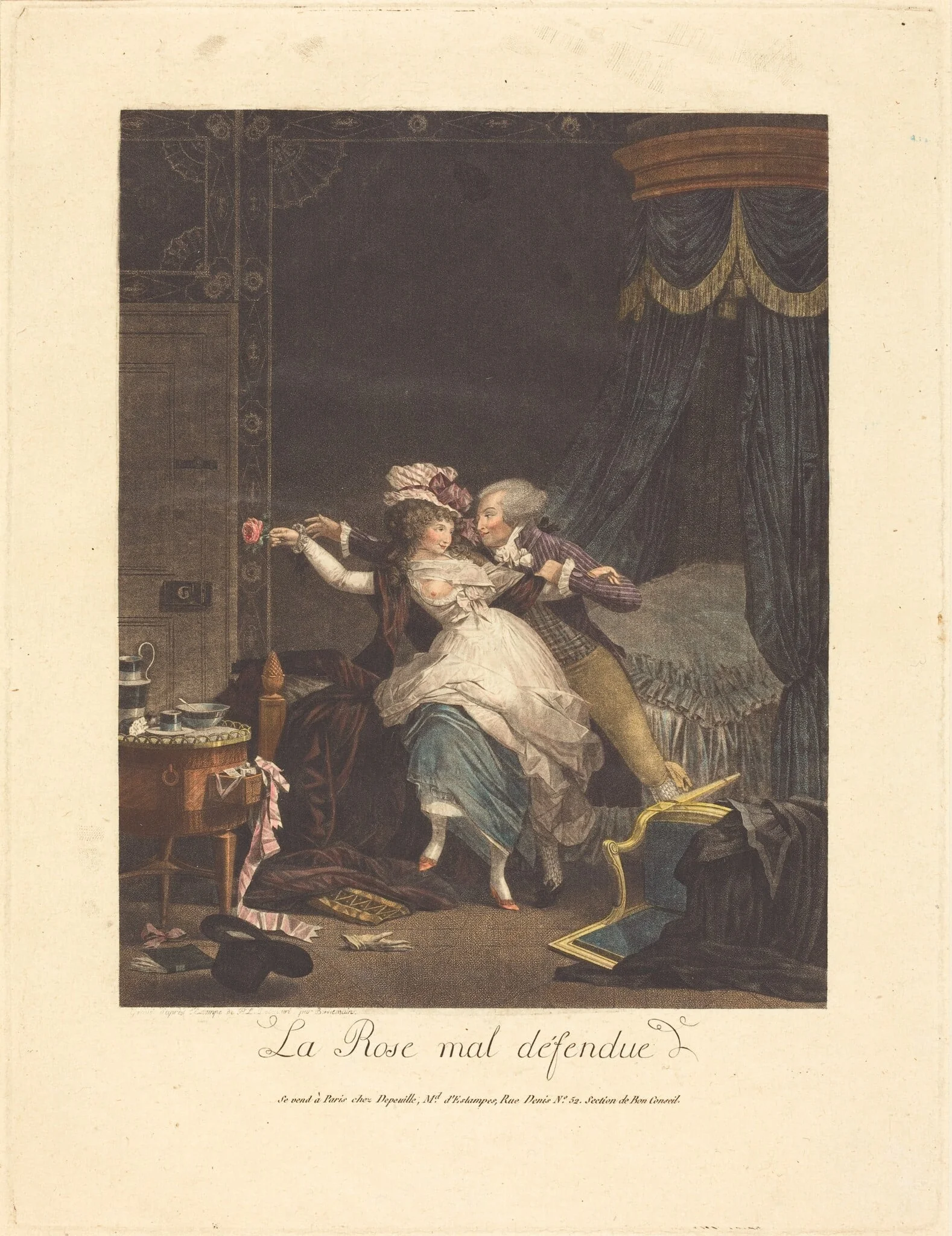 La Rose mal defendue (The Poorly Defended Rose), by Bonnemain, ink, 1791