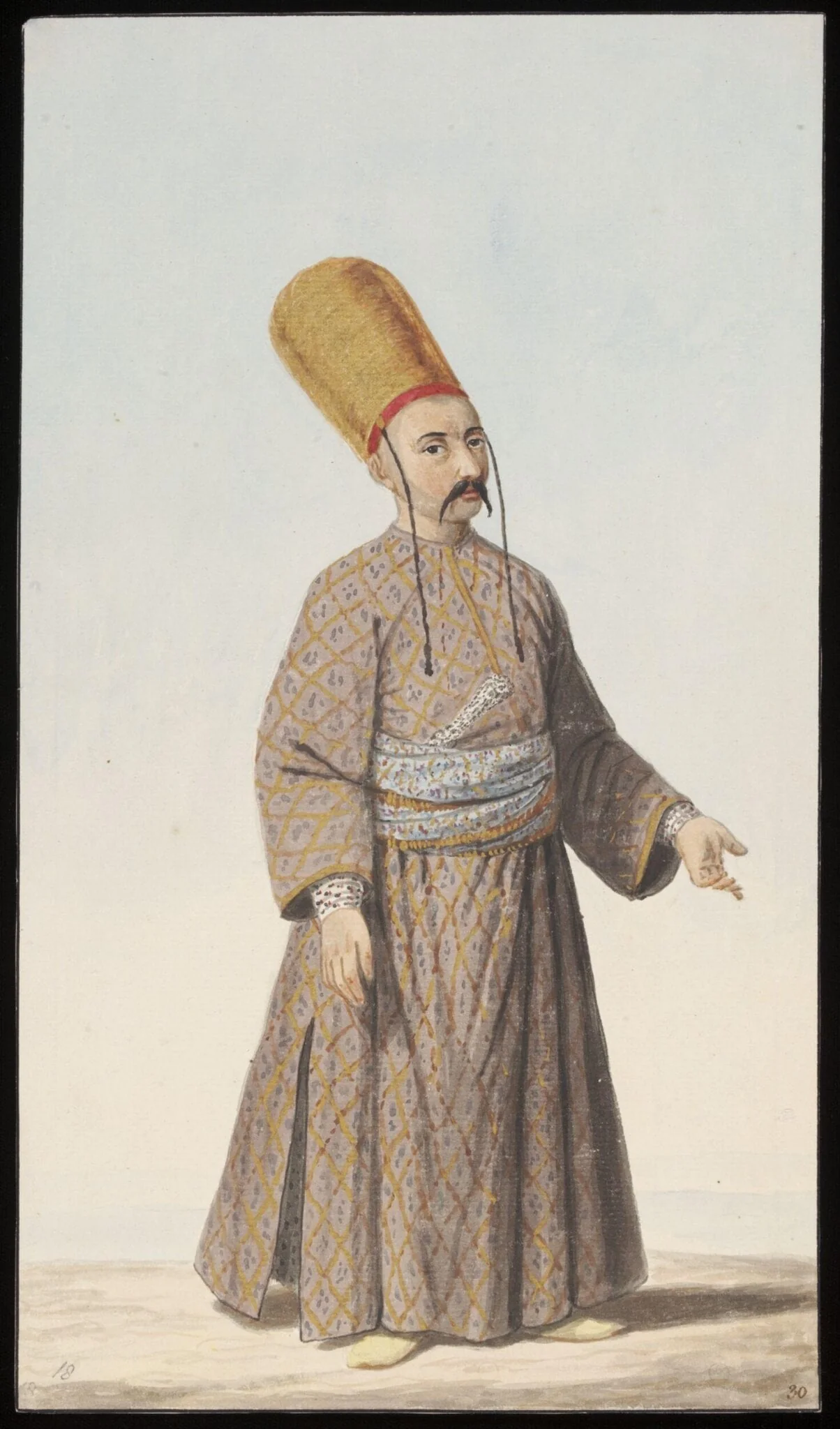 Zülüflü Baltaci, or Page of the first rank to the Sultan, by Anonymous Greek artist, watercolor, 1809