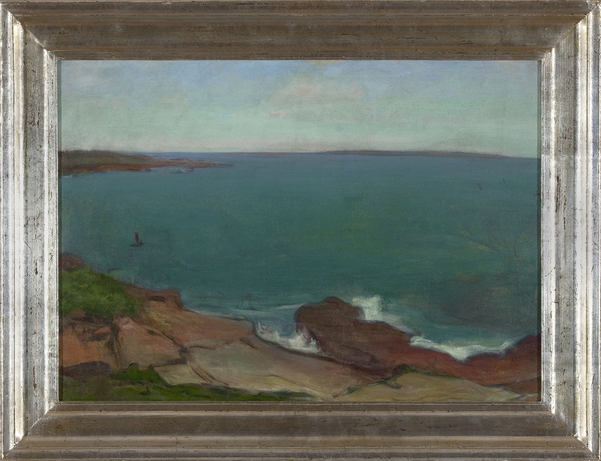Marine landscape with a small boat