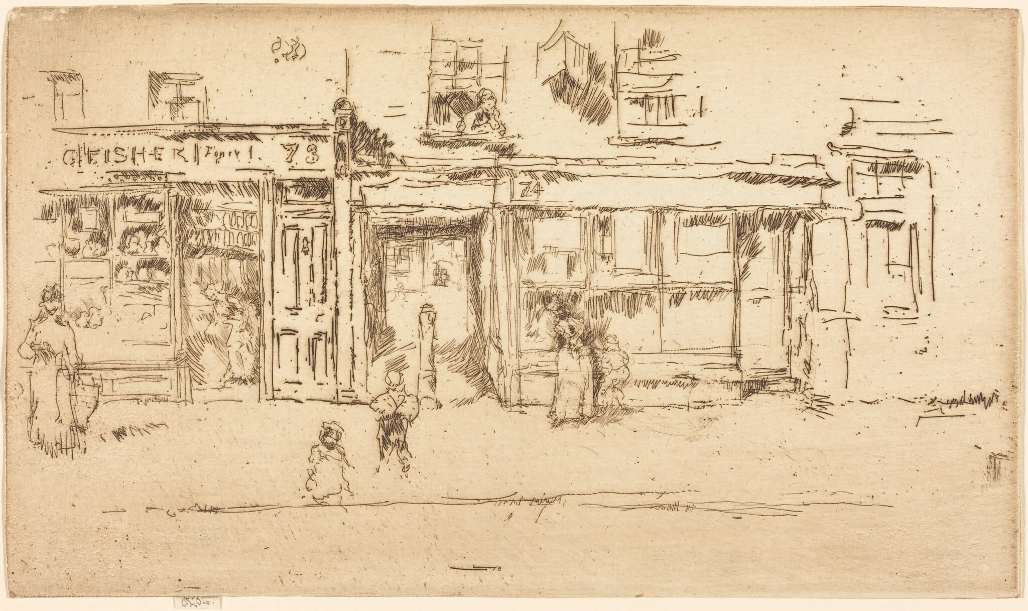 York Street, Westminster, by James McNeill Whistler, ink, 1887