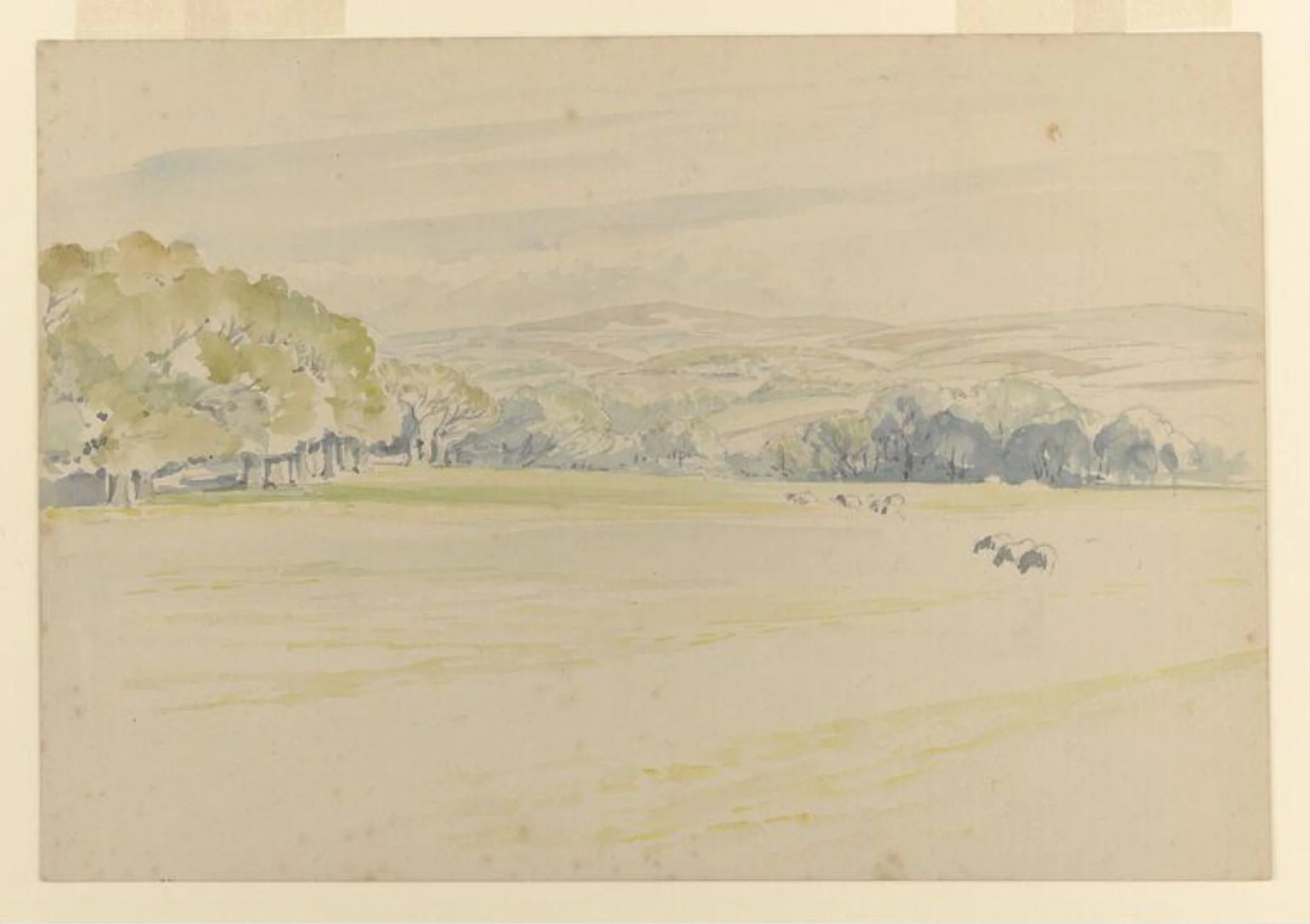 Sketch of a landscape near Denbigh, by Beatrix Potter, watercolor, 1913