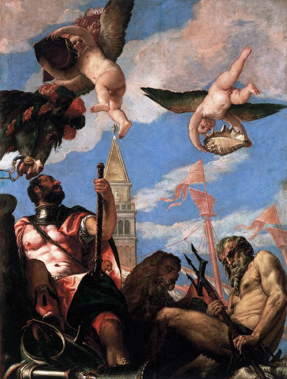 Mars and Neptune, by Paolo Veronese, oil, 1568