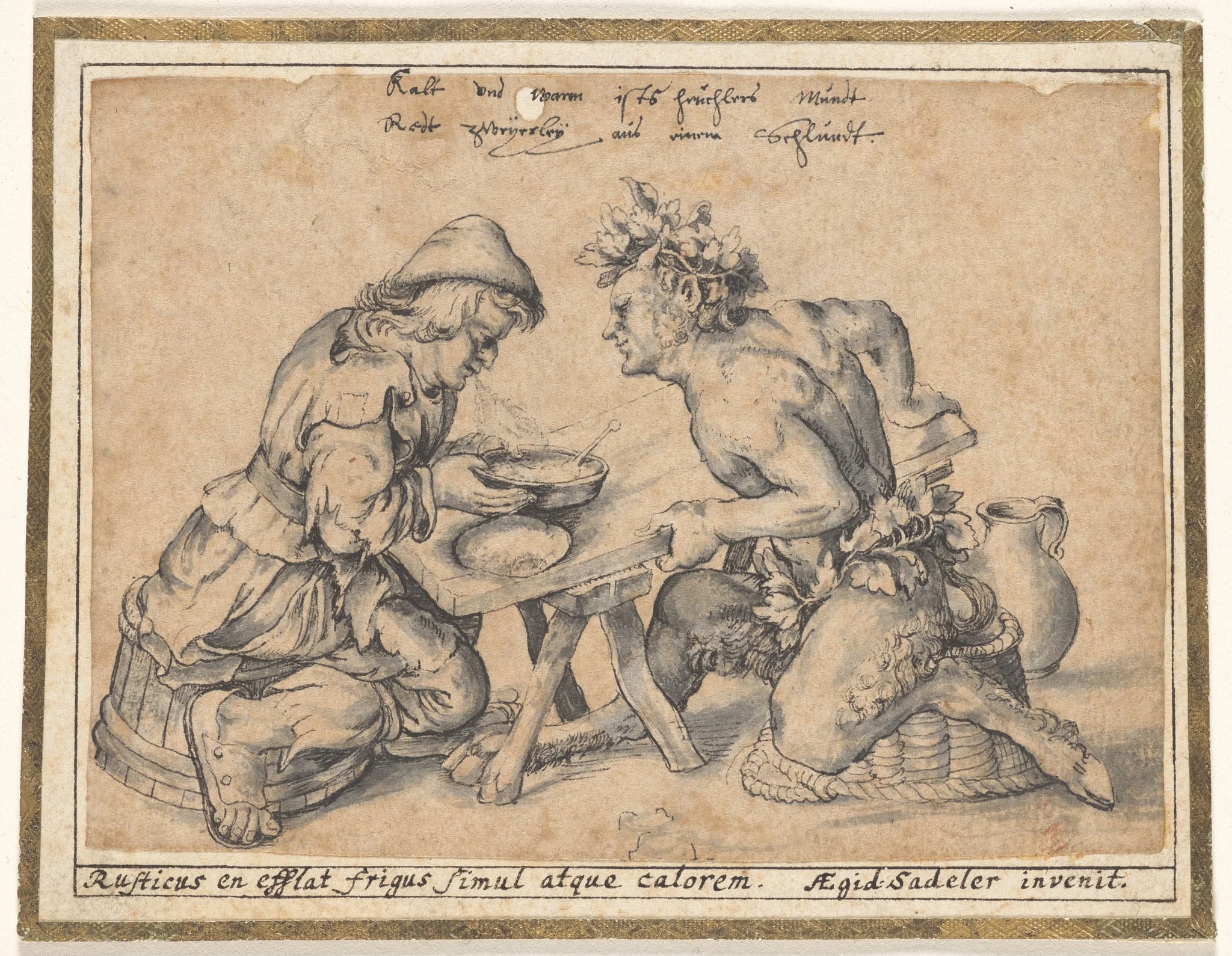 The Peasant Who Blew Hot and Cold (copy after Aegidius Sadeler), by Aegidius Sadeler II, 1610