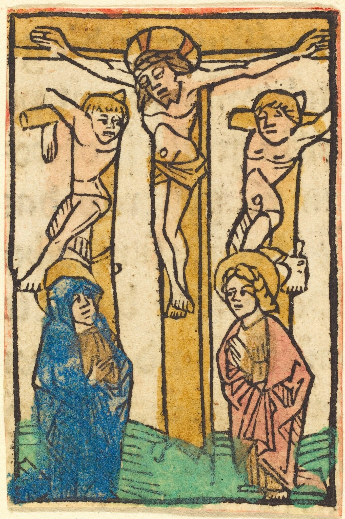Christ on the Cross between the Two Thieves, by German 15th Century, ink, 1475