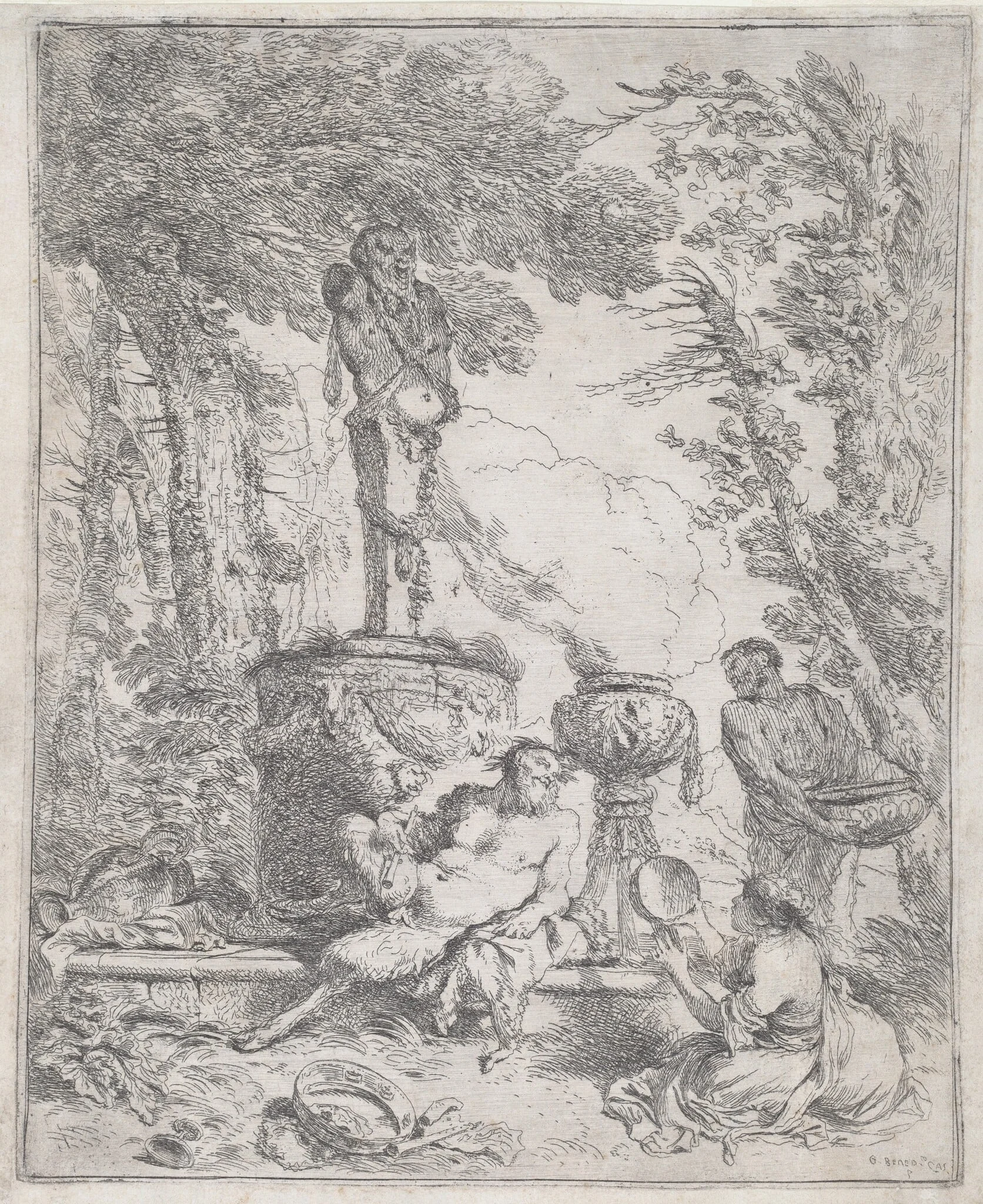 Pan Reclining before a Herm