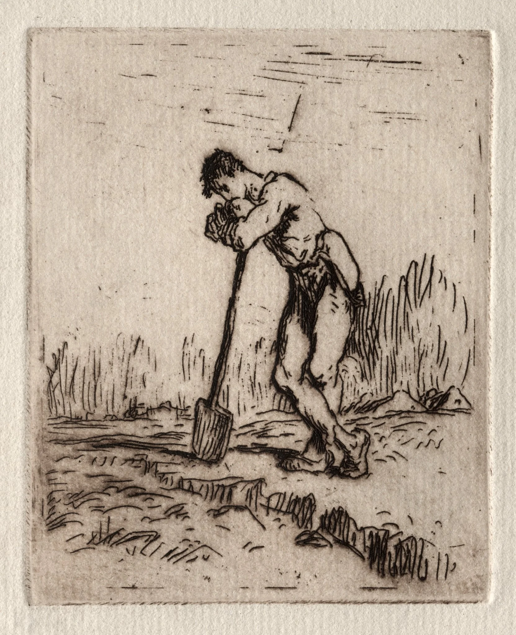 Man Leaning on a Spade, by Jean François Millet, 1856