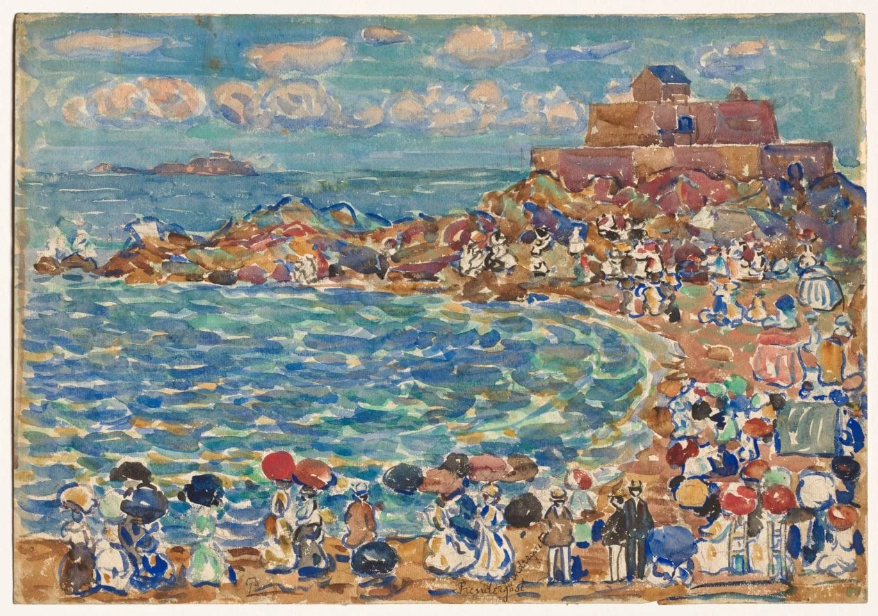 Beach, St. Malo, by Maurice Prendergast, 1907