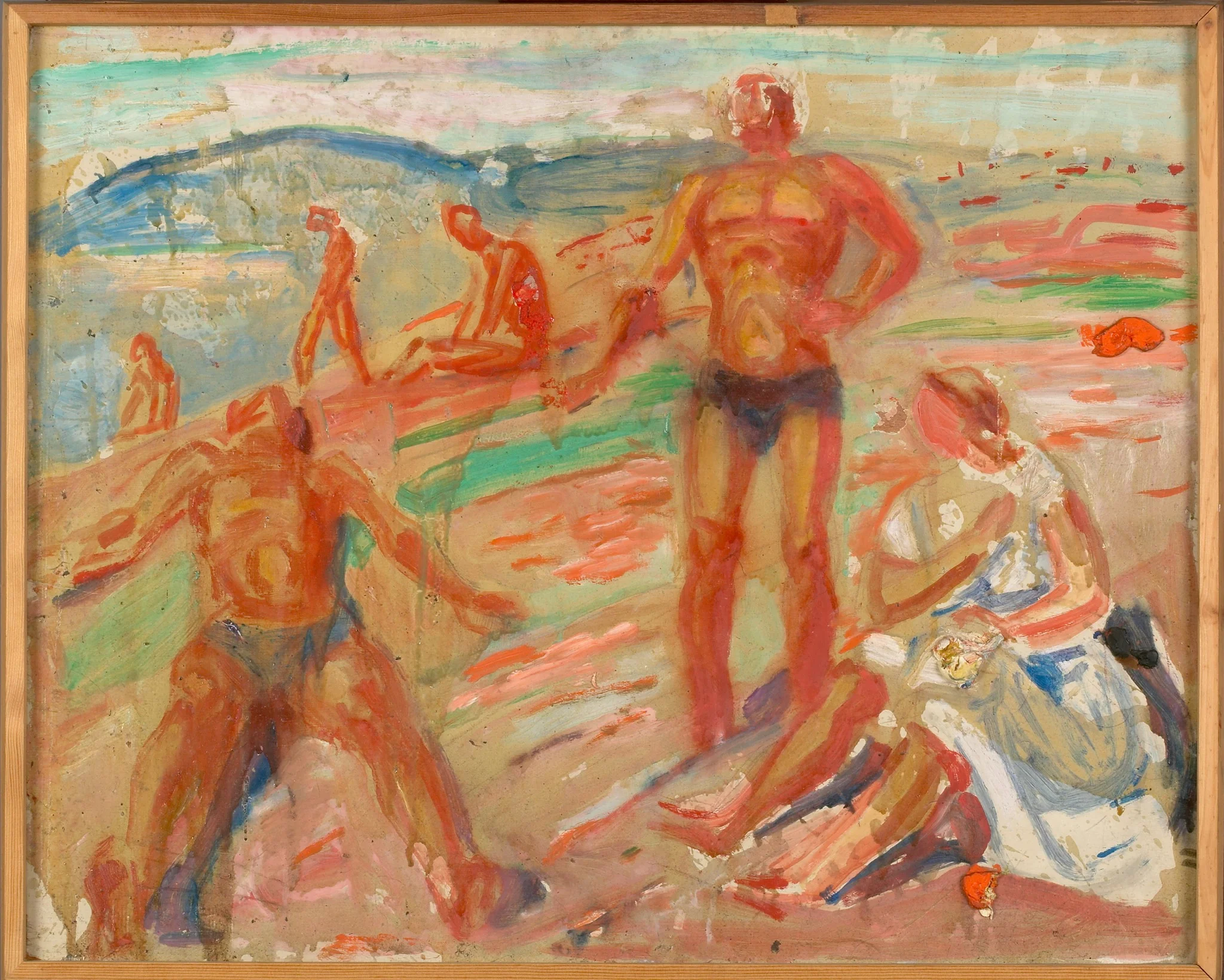 People Sunbathing, by Edvard Munch, oil, 1940