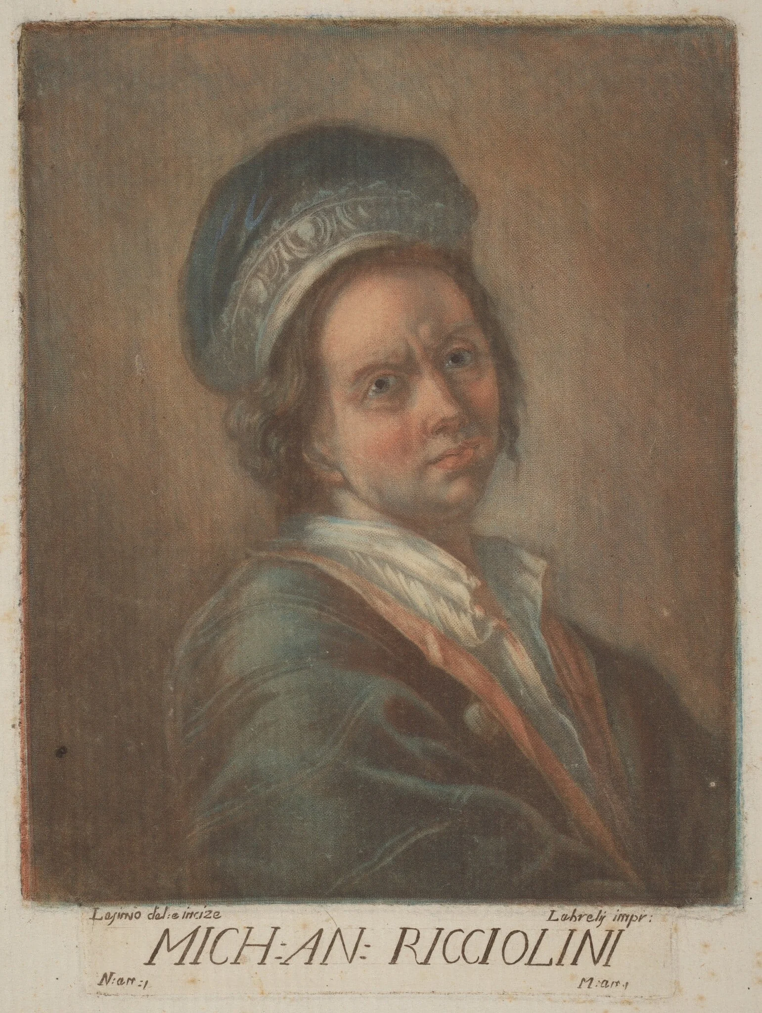Michelangelo Ricciolini, by Carlo Lasinio, ink, 1789