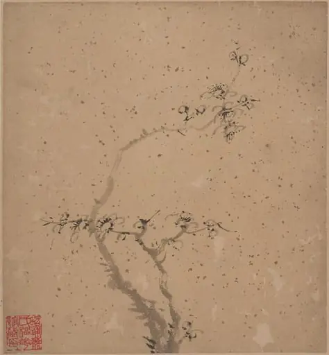 清  湯貽汾  墨梅  四冊頁|Blossoming Plum