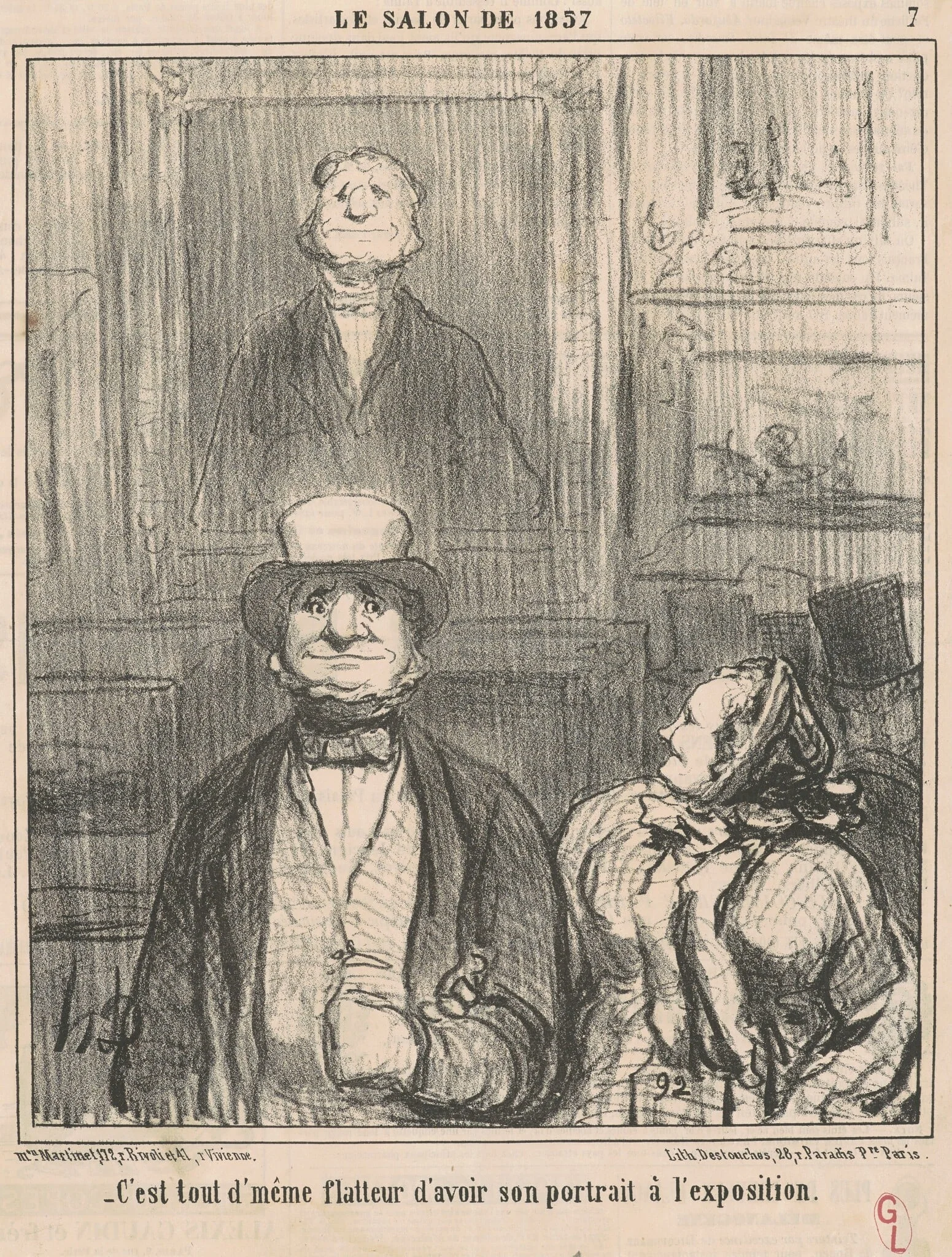 C'est tout d'même flatteur d'avoir, by Honoré Daumier, ink, 1857