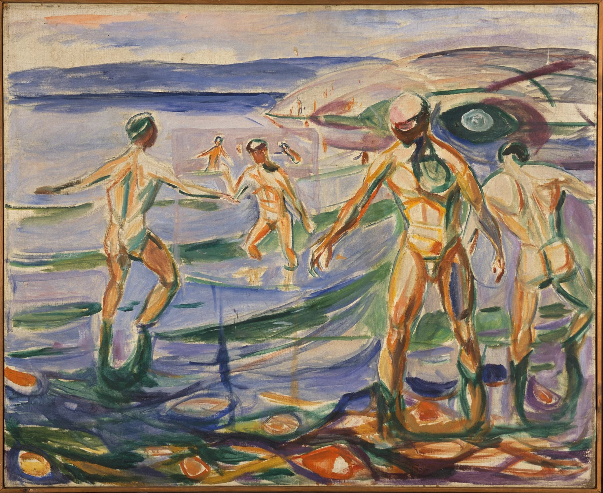 Bathing Men, by Edvard Munch, oil, 1926