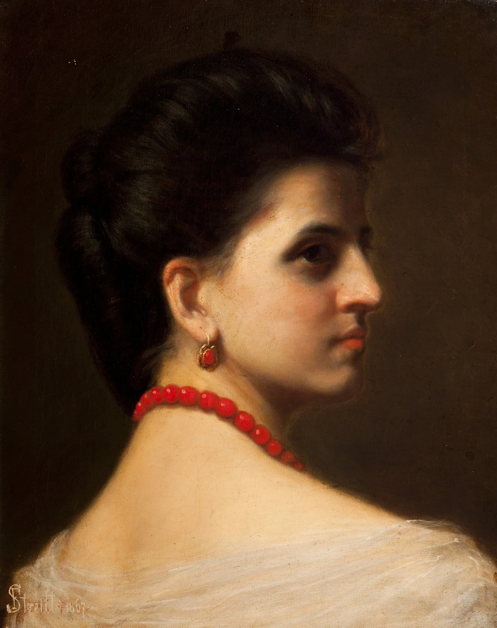 Portrait of Wanda Monné, by Franz Streitt, unspecified, 1867