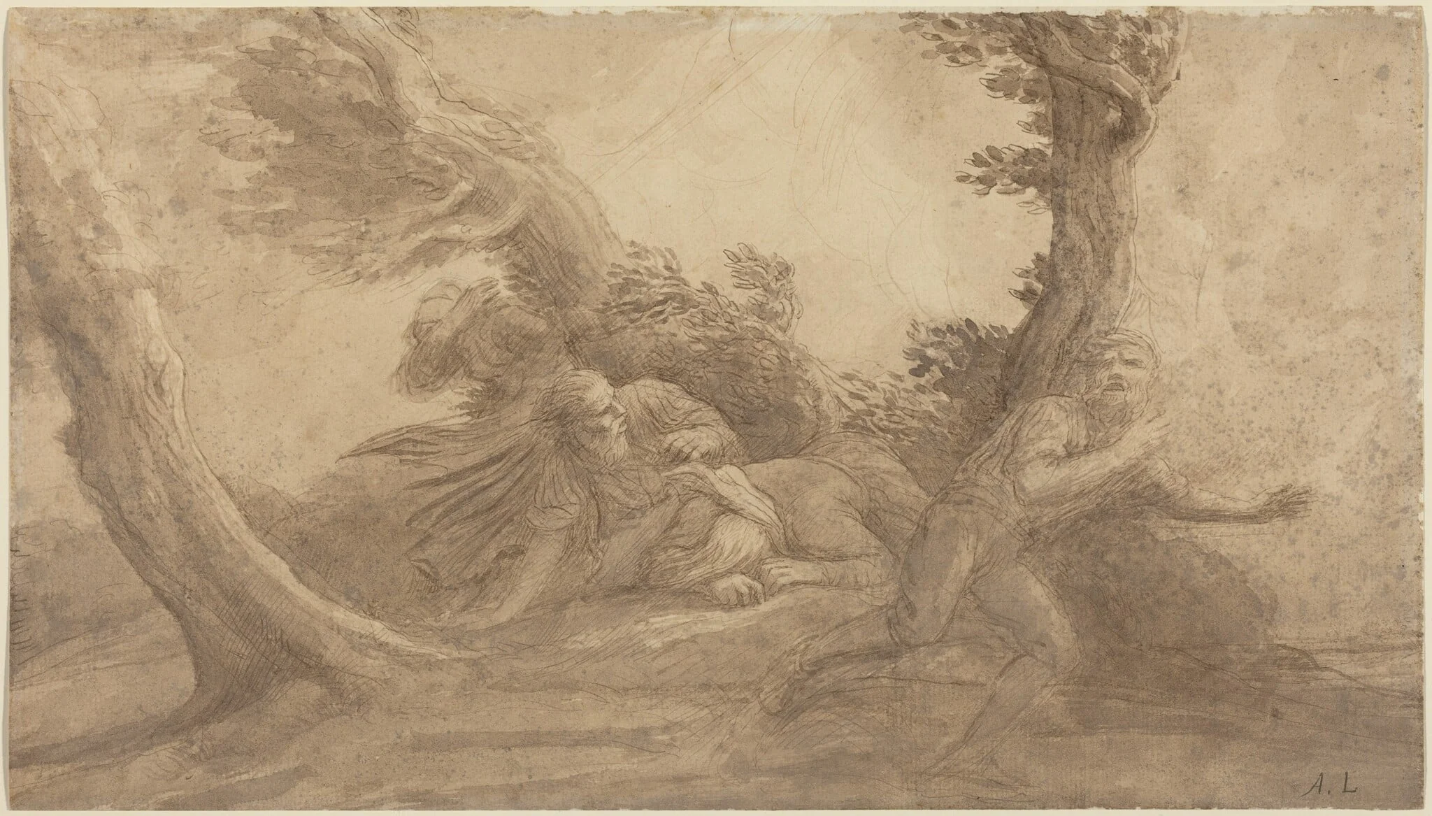 Clap of Thunder, by Alphonse Legros, ink, 1874