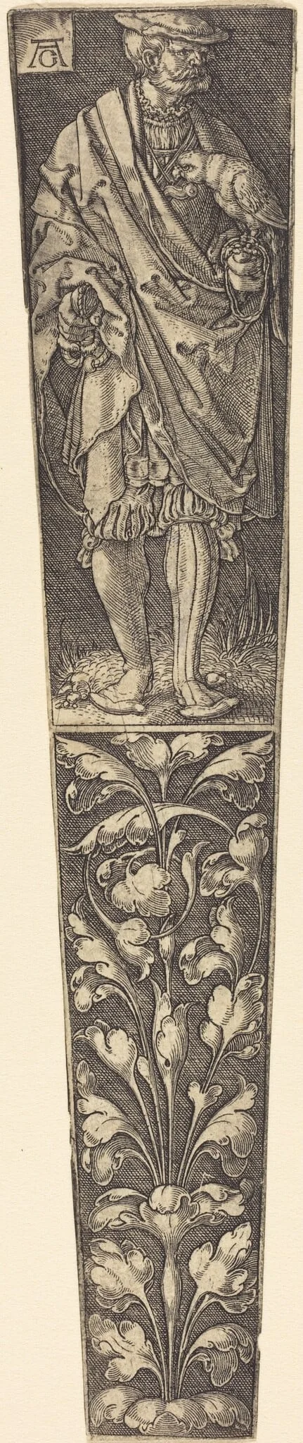 Dagger Sheath with Gentleman Holding a Parrot