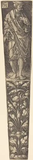 Dagger Sheath with Gentleman Holding a Parrot