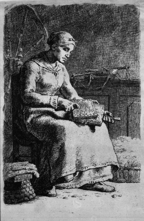 Woman Carding Wool (La Cardeuse)