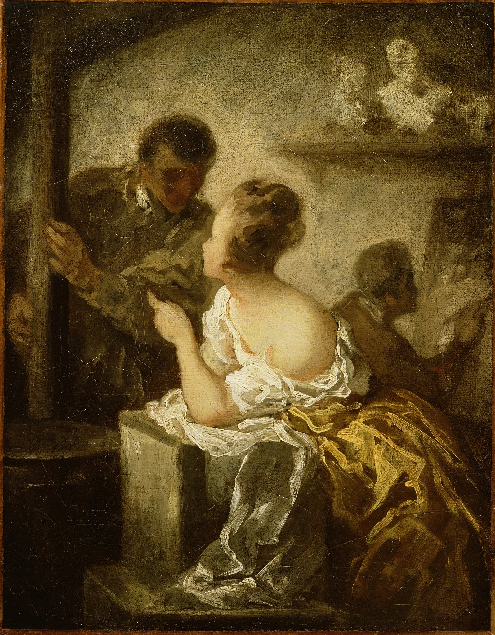 The Studio, by Honoré Daumier, oil, 1870