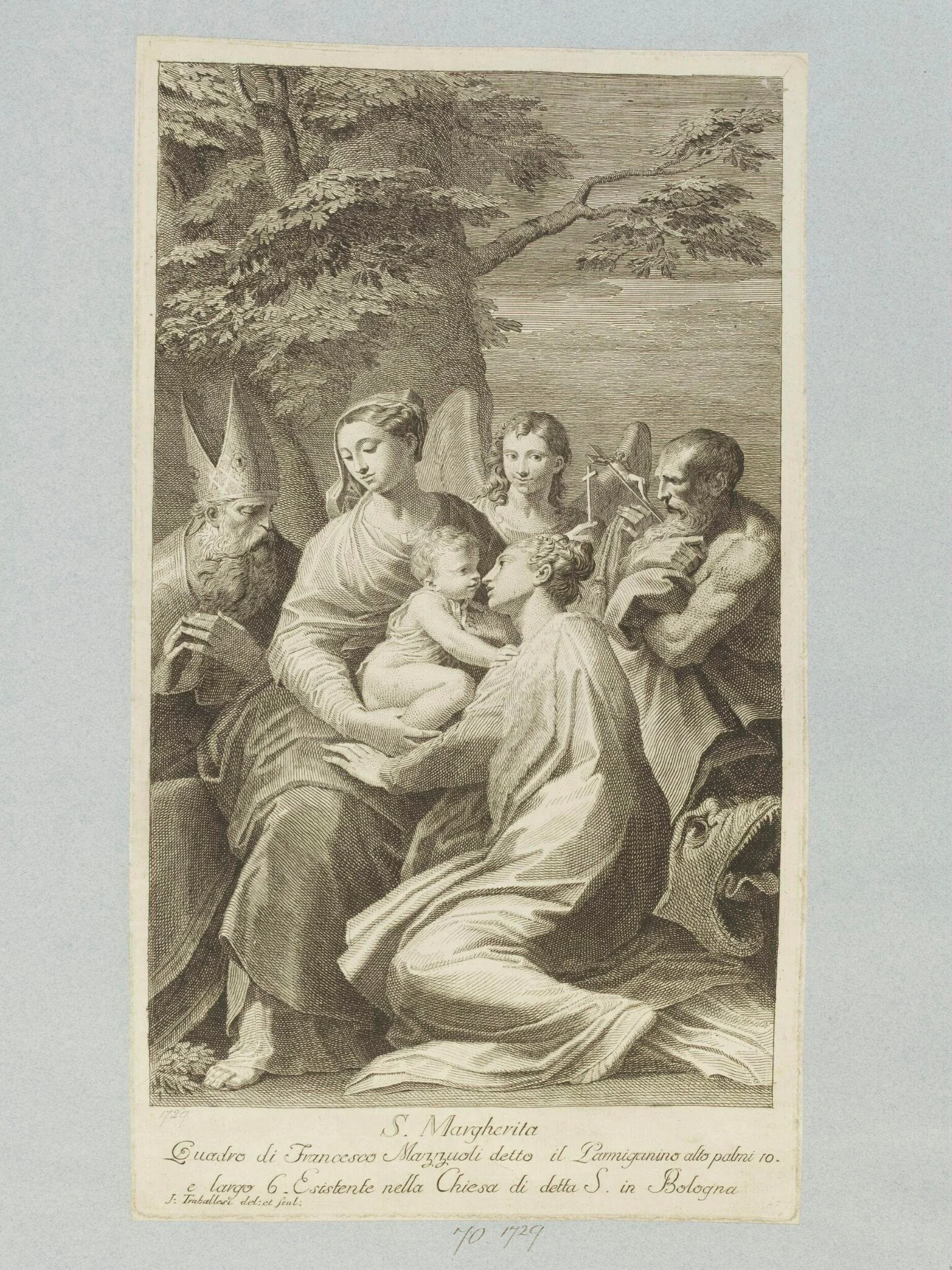 Holy Family with St. Margaret, by Giuliano Traballesi, 1850