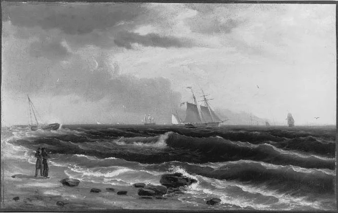 Seascape, by Thomas Birch, oil, 1831