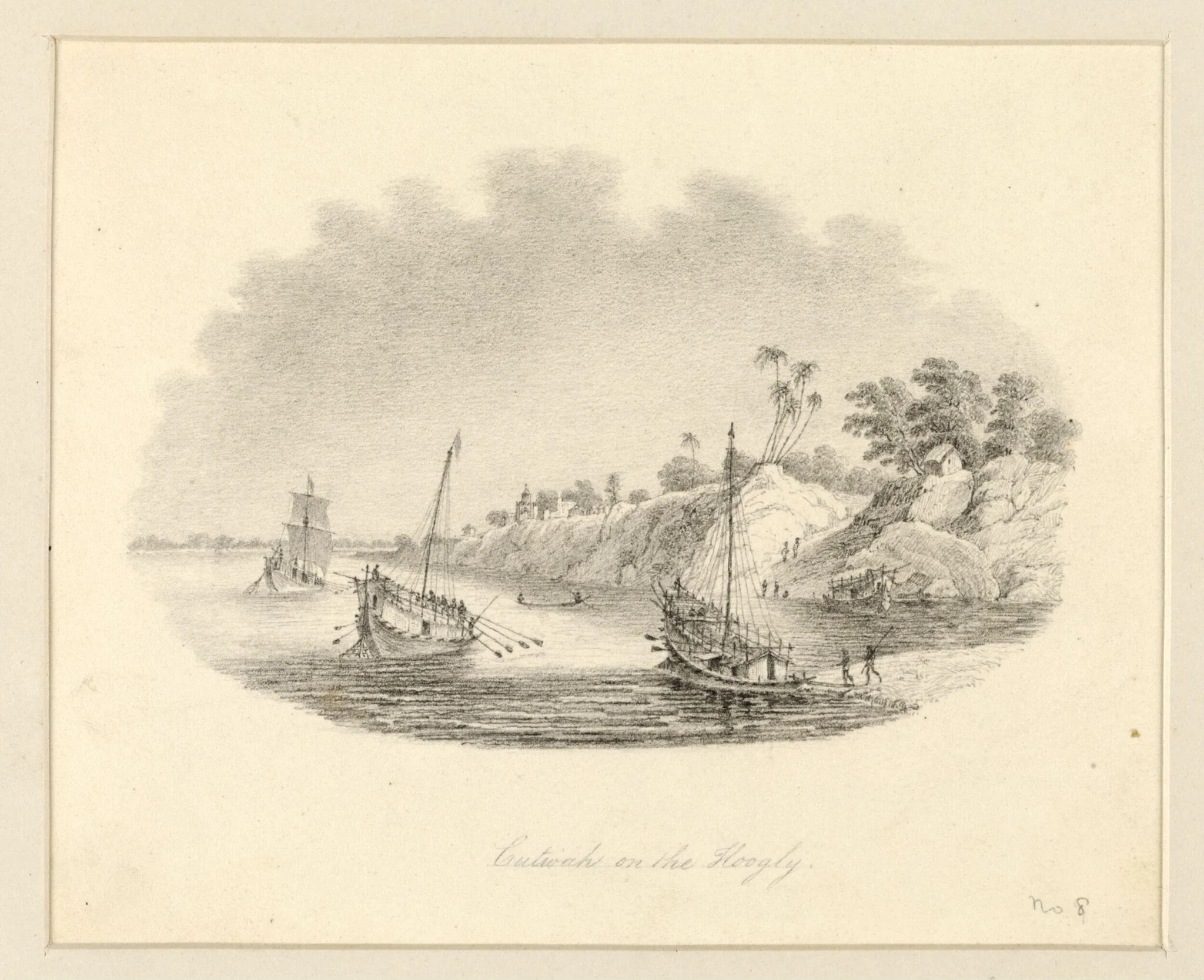 Cutwah on the Hoogly, by Robert Captain Smith, 1830