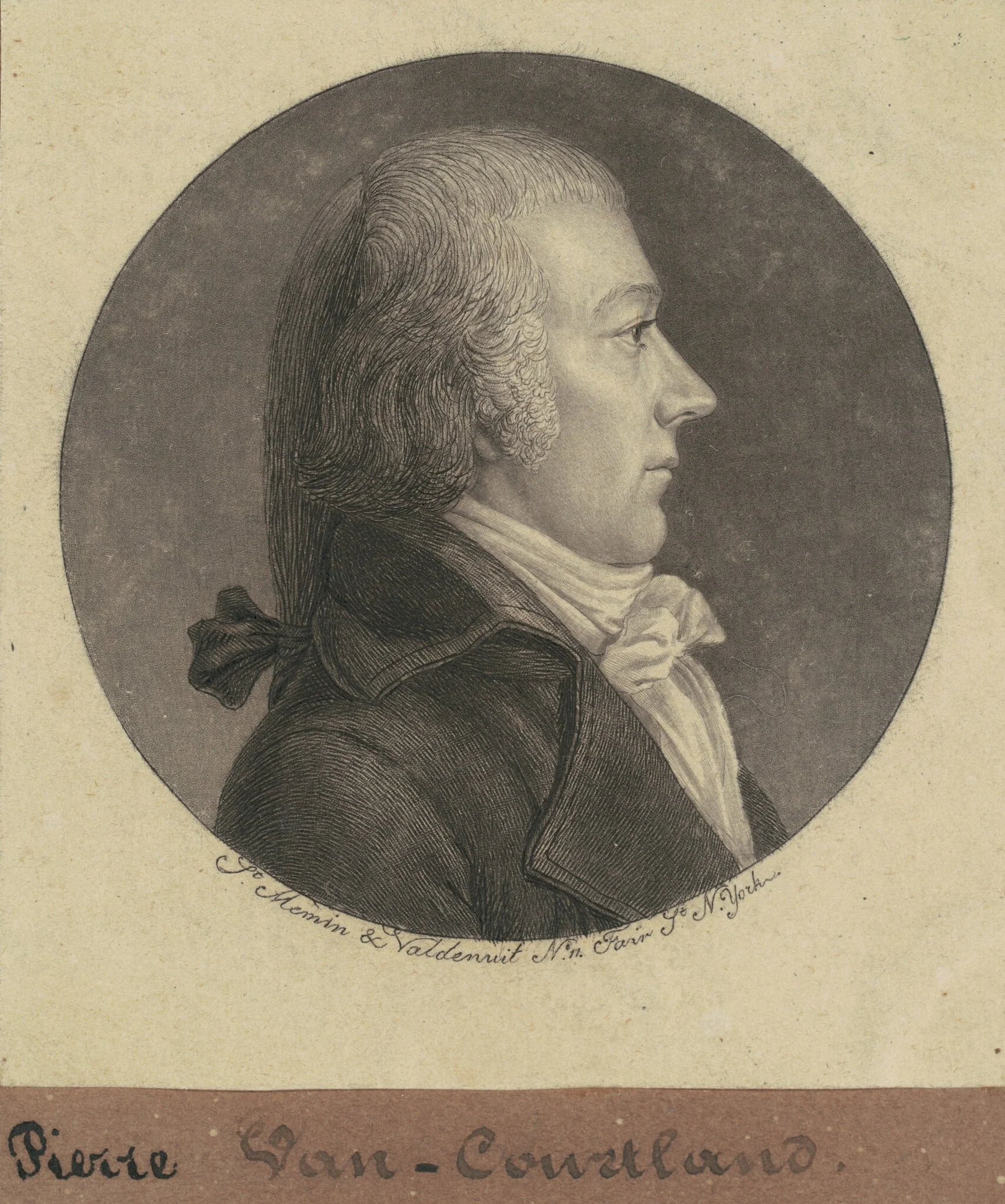 Pierre Van Cortlandt, Jr., by Charles Balthazar Julien Févret de Saint-Mémin, ink, 1796