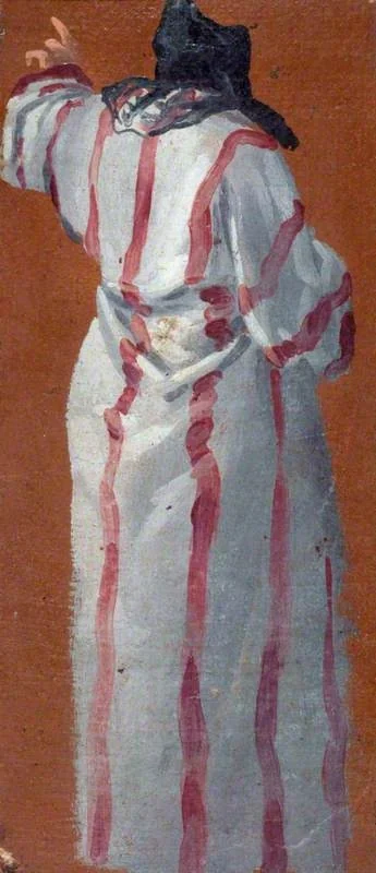 A Man Seen from Behind, by Luca Carlevarijs, oil, 1705