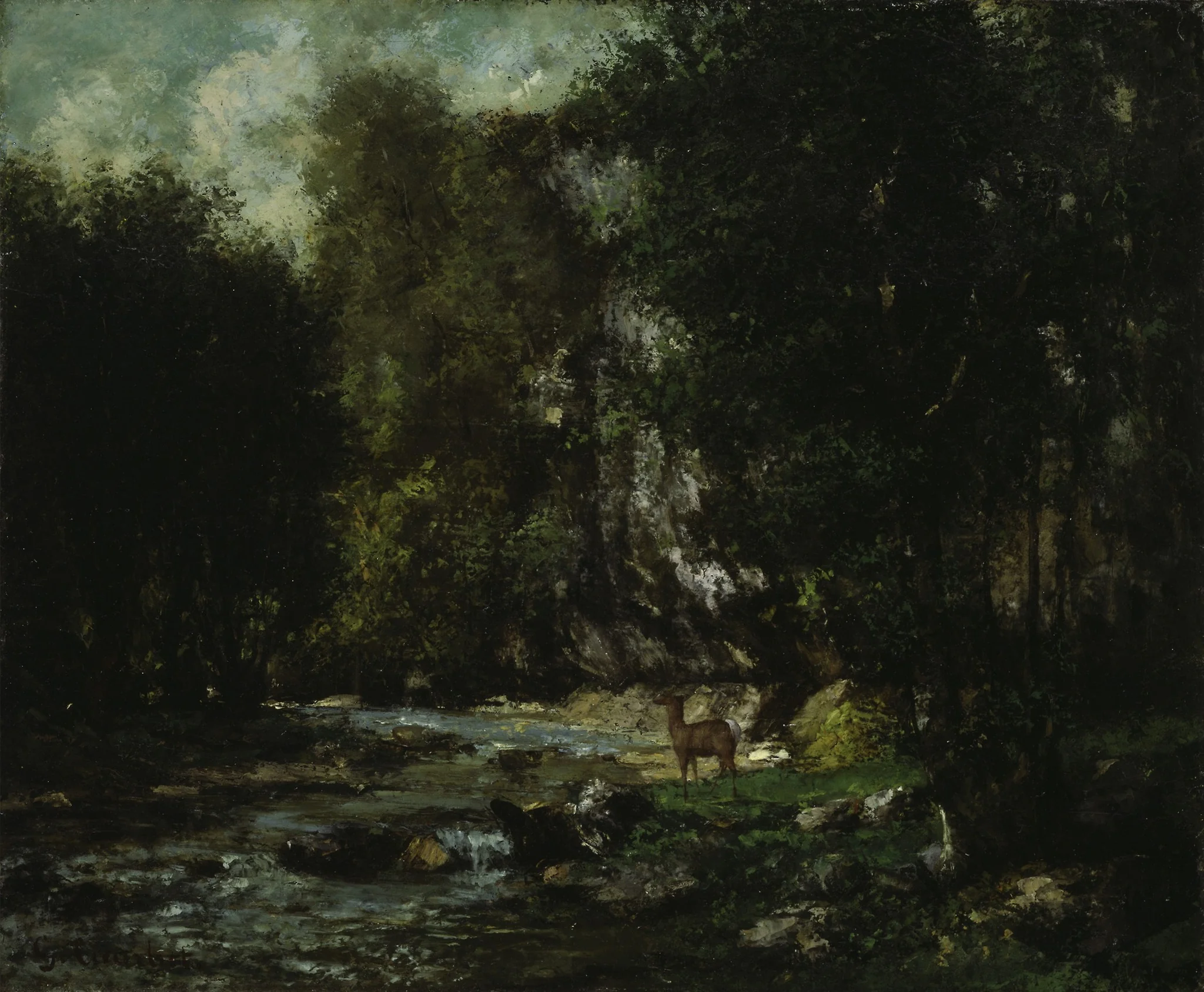 The Brook of Les Puits-Noir, by Gustave Courbet, oil, 1855