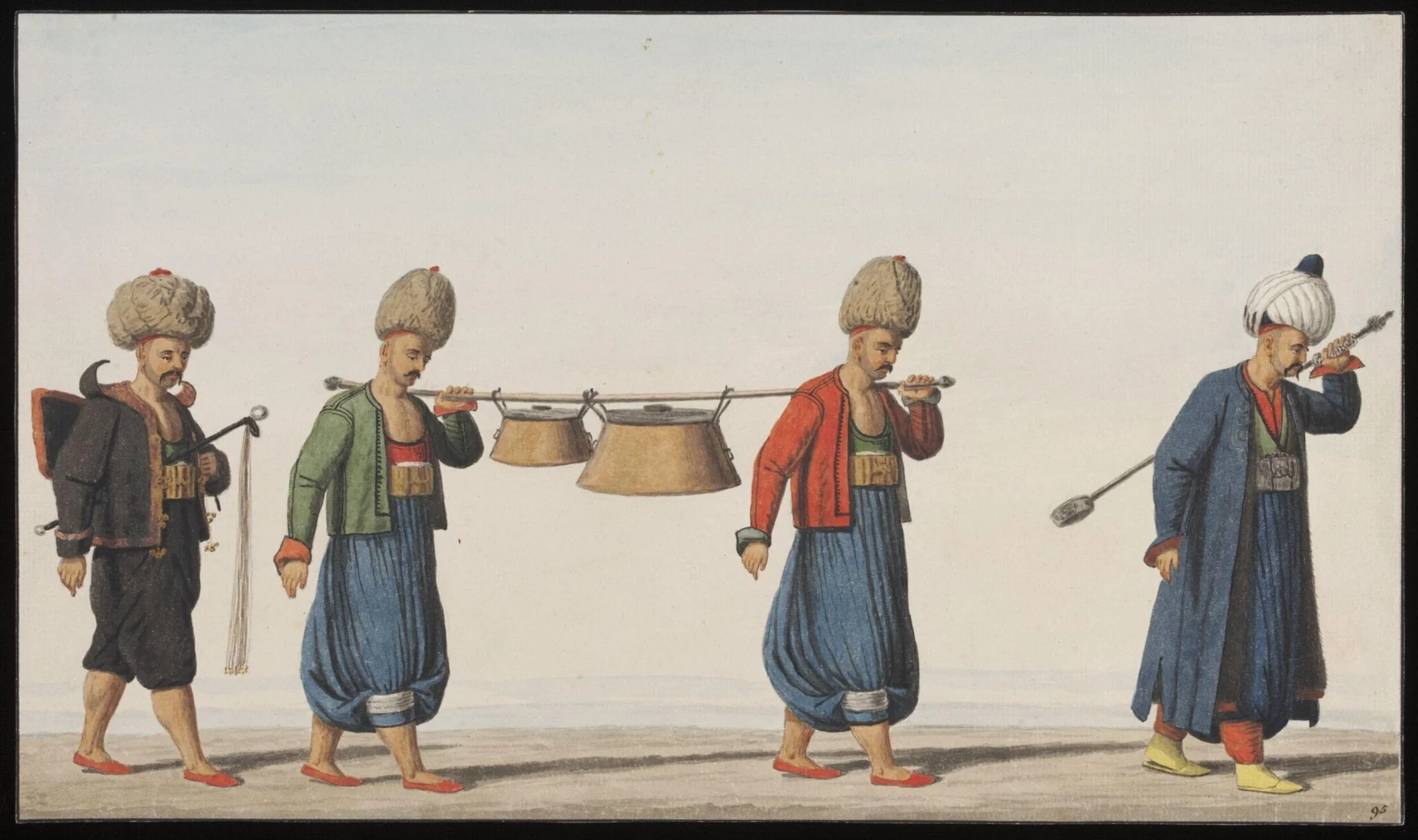 Janissaries with soup kettles and the regimental spoon