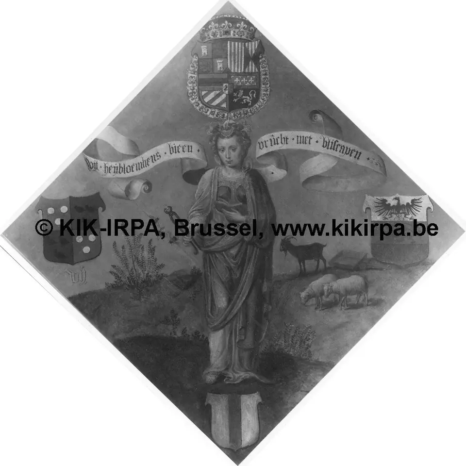 Blazon of the Turnhout Chamber of Rhetoric "Het Heibloemke"