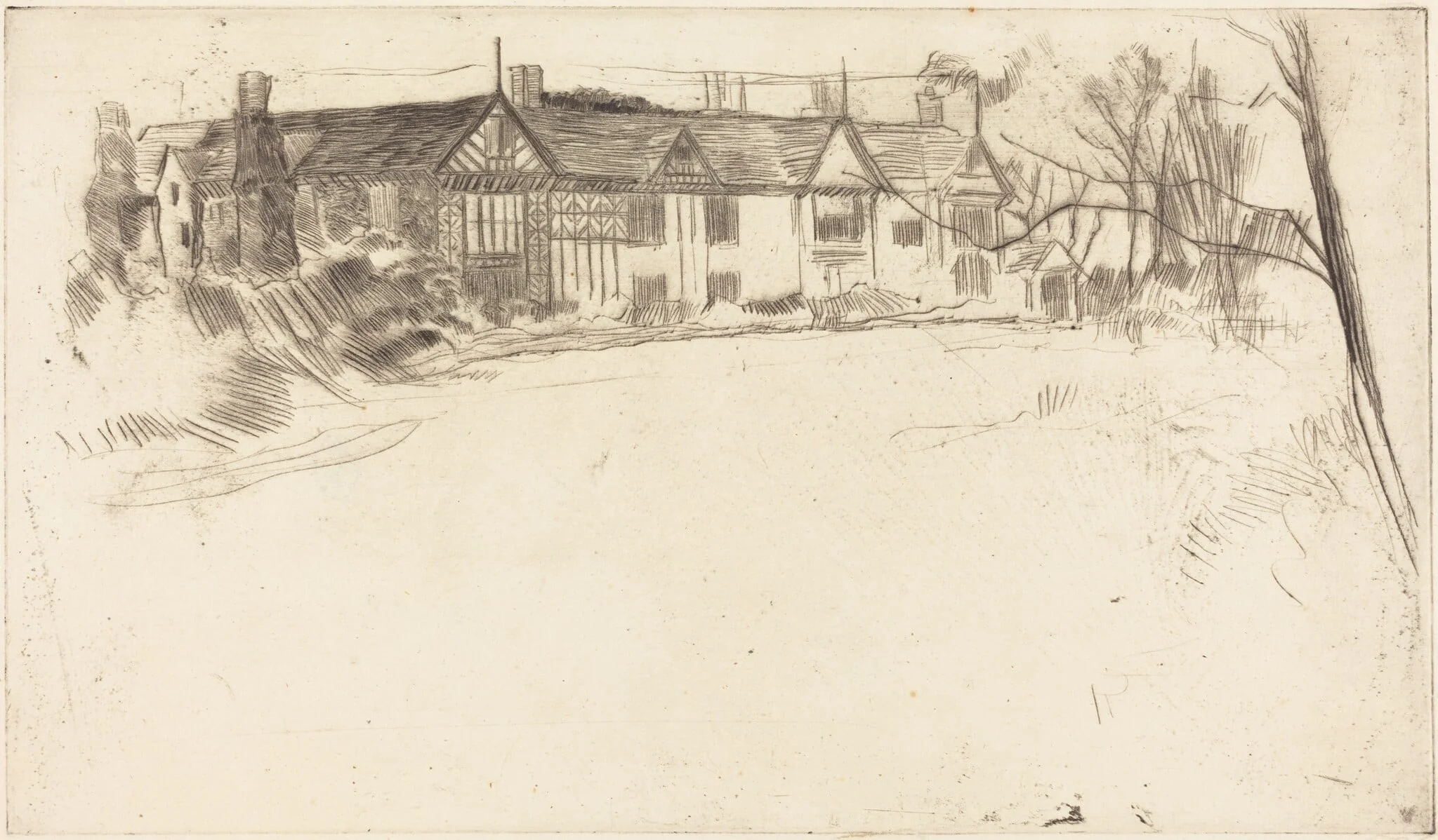 Speke Hall, No.2, by James McNeill Whistler, ink, 1875