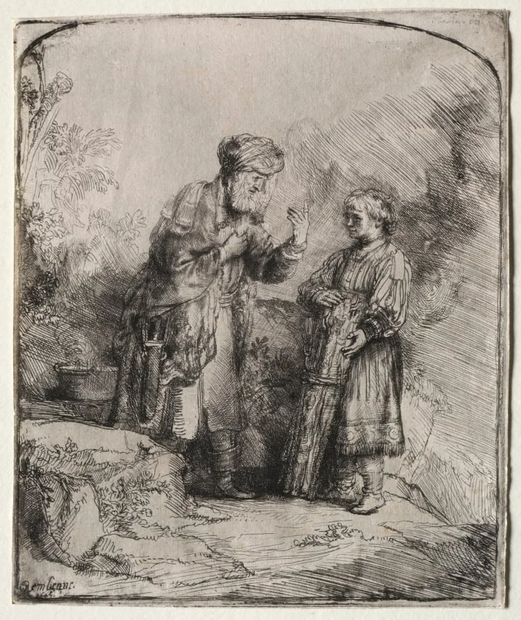 Abraham and Isaac, by Rembrandt, 1645