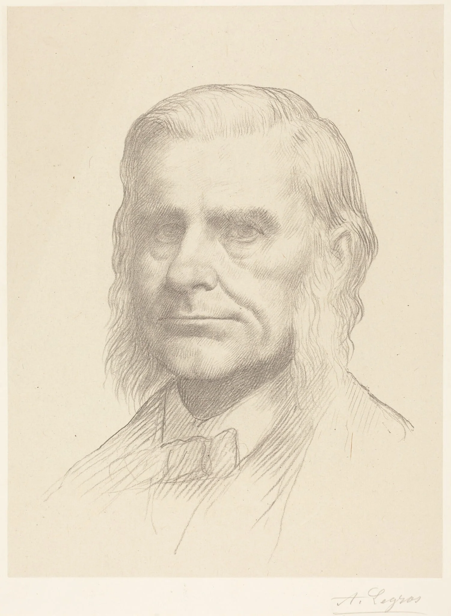 Professor Huxley, 2nd plate, by Alphonse Legros, ink, 1874