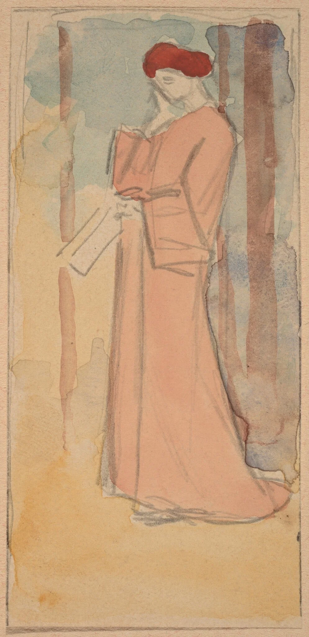 Study for a Panel, by Charles Sprague Pearce, graphite, 1894
