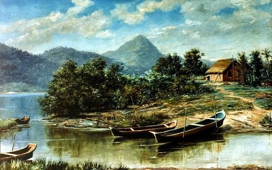São Vicente Bay, by Benedito Calixto, oil, 1905