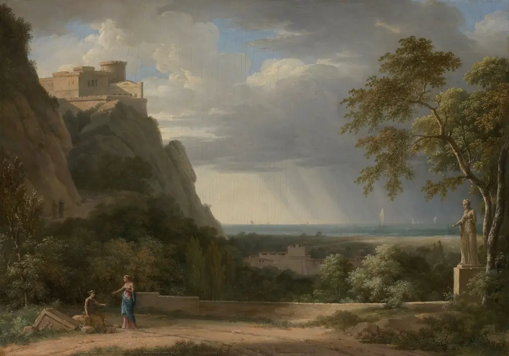 Classical Landscape with Figures and Sculpture
