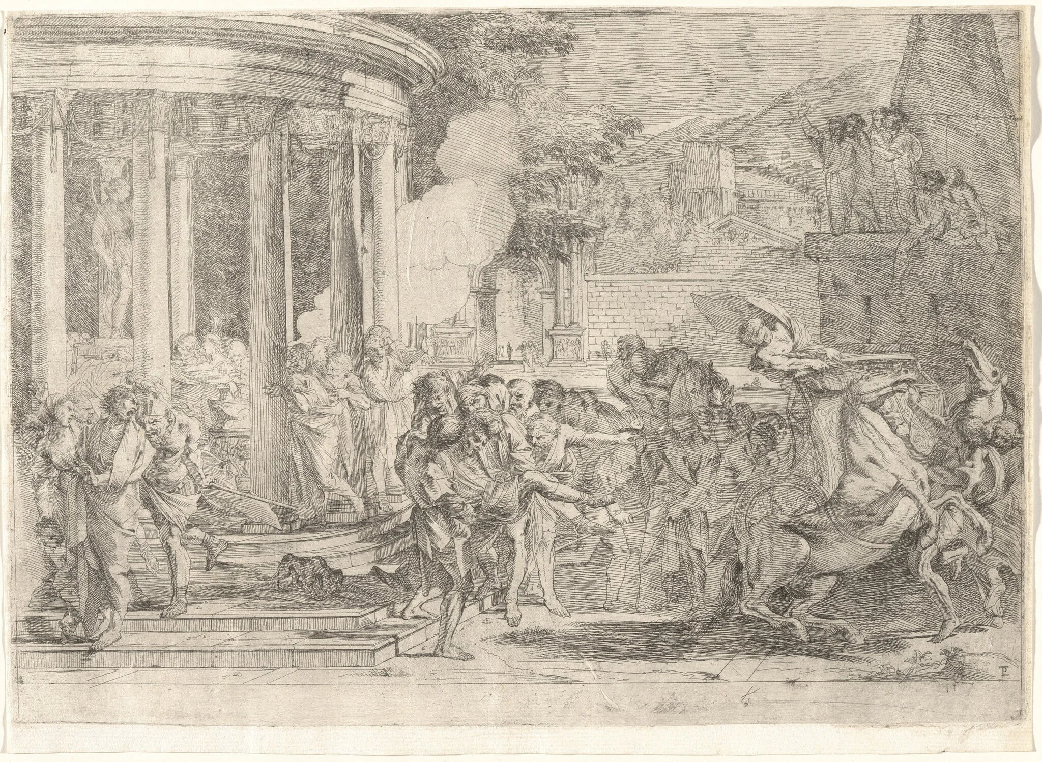 Camma and Sinorix, by Pietro Testa, ink, 1640